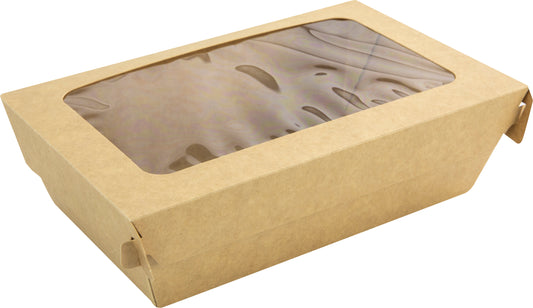 Hämtbox sallad med fönster Brun/brun 150st
