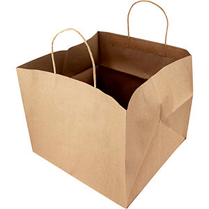 Pizzakasse med tvinnade handtag Brun100st