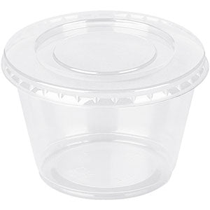Bägare plast 100ml med lock/set transparent 1000st