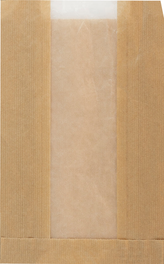 Påse plan m invik och pappersfönster 1,5kg Brun 1000st