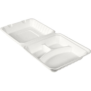 Hämtbox 3-fack 350/120/120ml BioPak Vit 100st