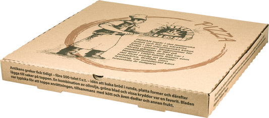 Pizzakartong well Brun med pizzatryck 100st